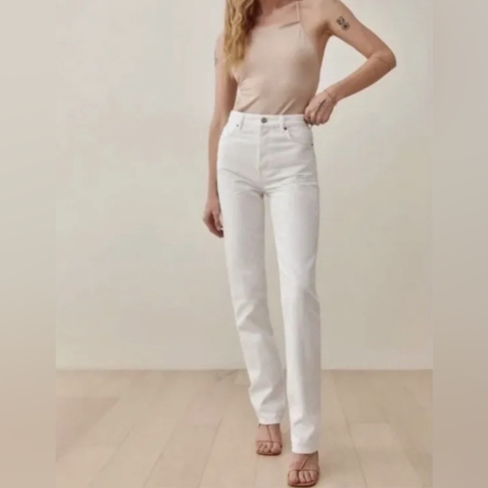 Reformation Jeans Cynthia High Relaxed Ivory Size 31